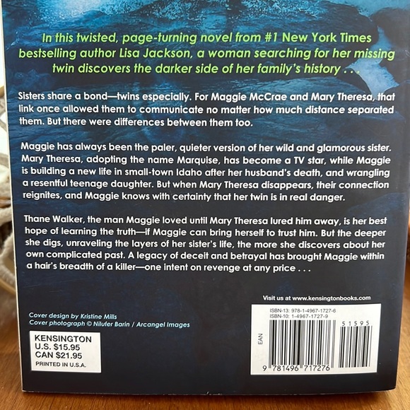 4/$20 NOVEL : TWICE KISSED BY Lisa Jackson - Picture 3 of 3